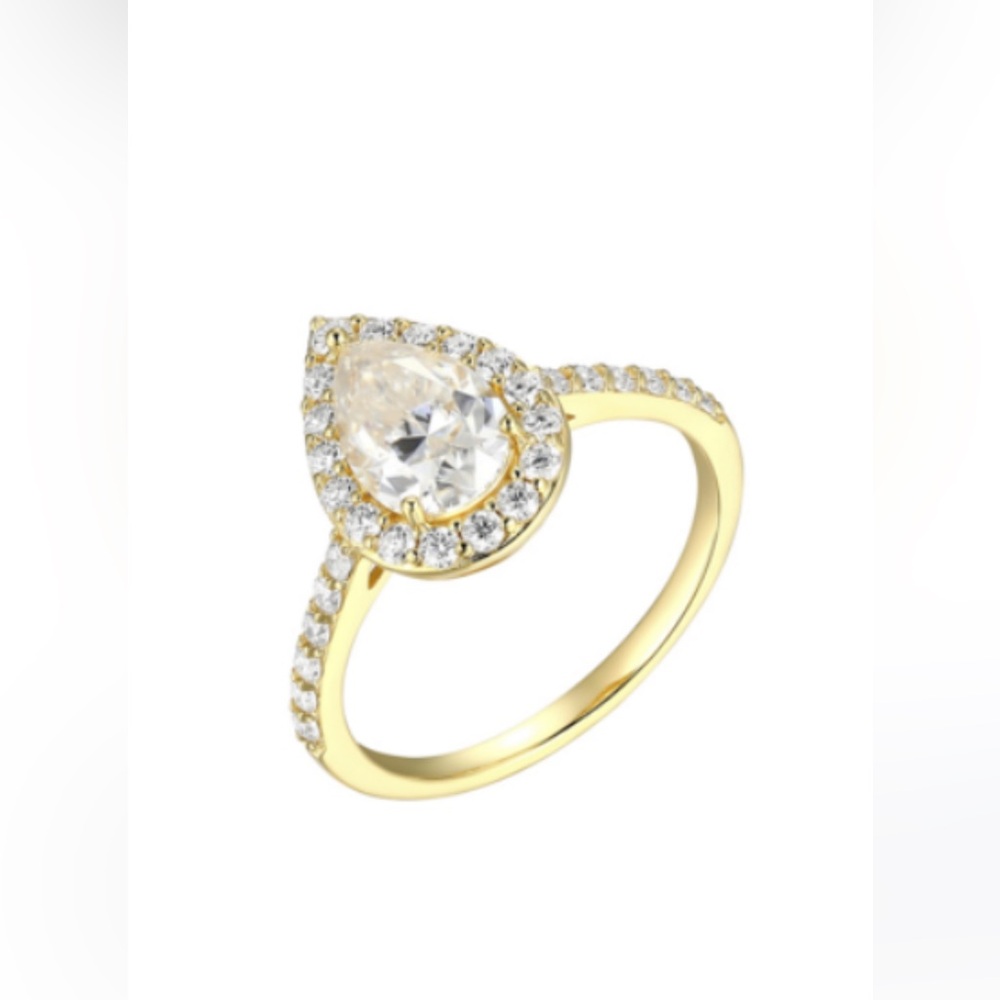 Morgan & Paige 18K Gold Covered Sterling Silver Lab- Created Moissanite Ring